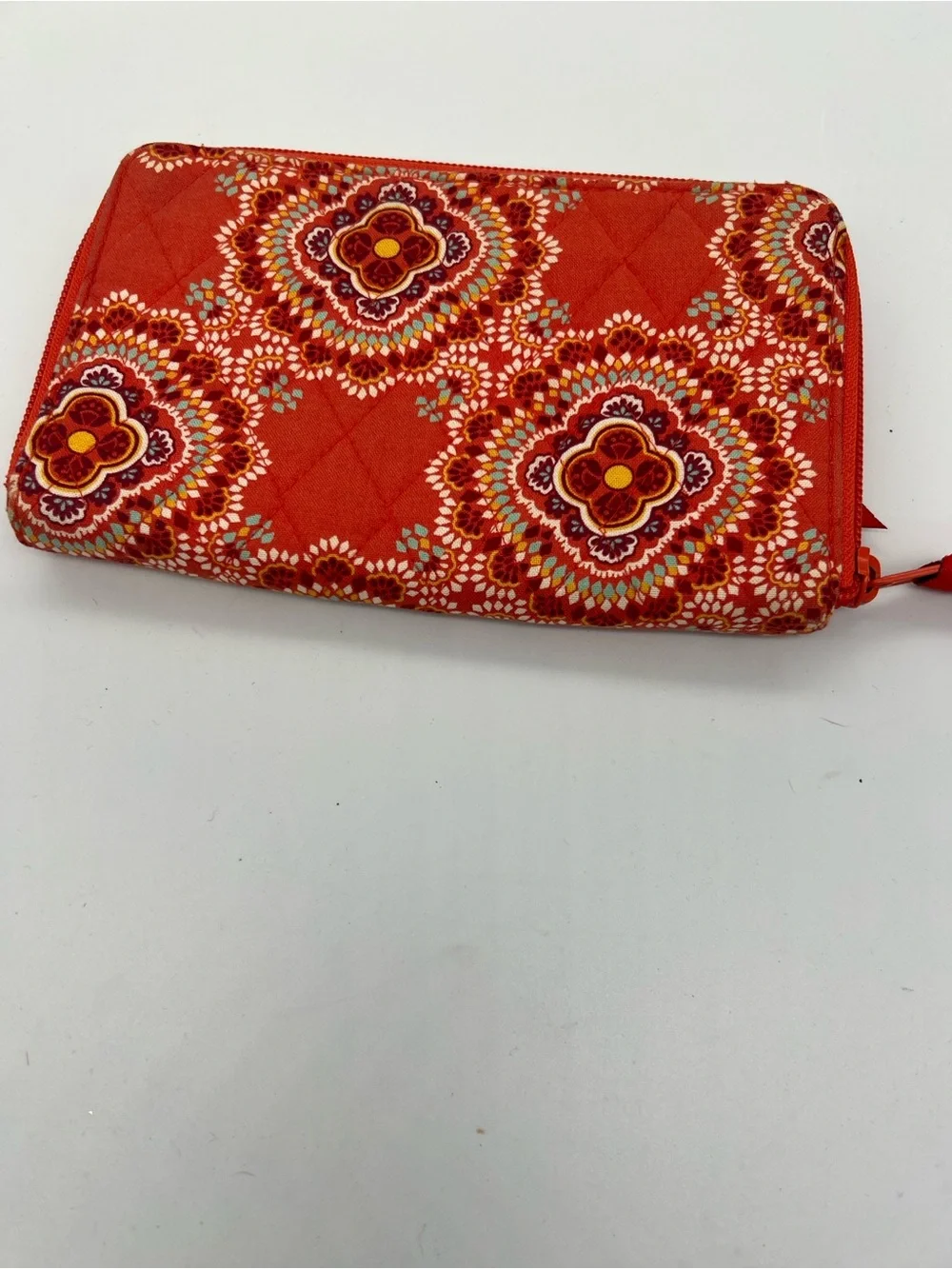 Vera Bradley Quilted Zip Wallet in Bright Red Floral Medallion - Picture 3 of 4